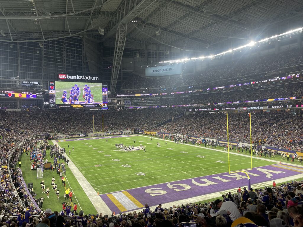 The Vikings game at US Bank stadium